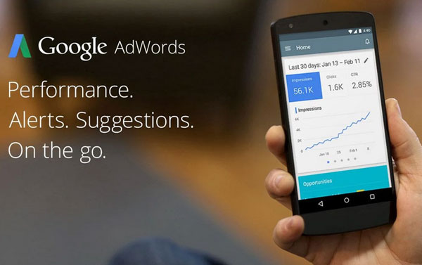 application google adwords sur mobile